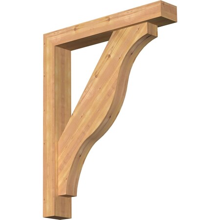 Ekena Millwork Funston Block Smooth Bracket w/ Offset Brace, Western Red Cedar, 5 1/2"W x 34"D x 42"H BKT0604X34X42FST05SWR